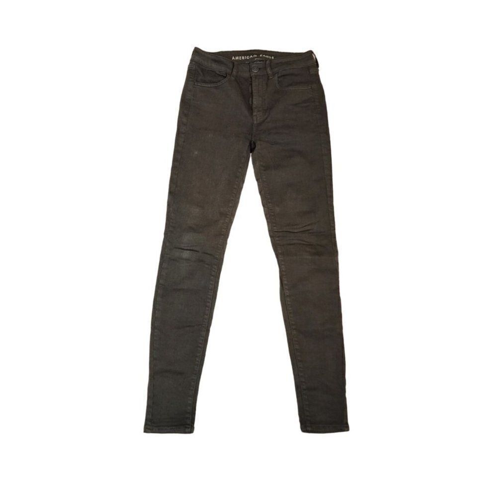 American Eagle Hi-Rise Olive Green Jeggings, Size 2